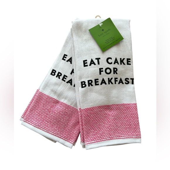 kate spade Other - Kate Spade Eat Cake For Breakfast Kitchen Towels NWOT